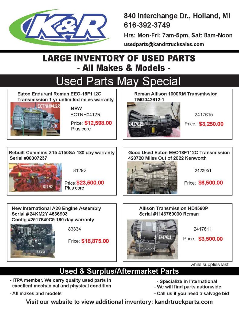 Used Parts May 2025